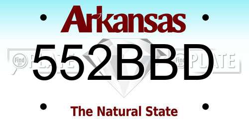 552BBD Arkansas License Plate