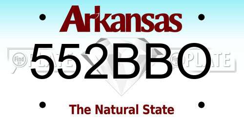 552BBO Arkansas License Plate