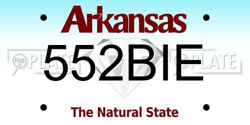 552BIE Arkansas License Plate