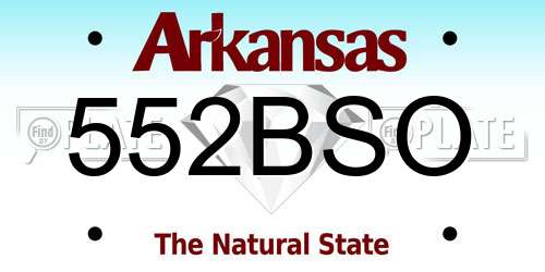 552BSO Arkansas License Plate