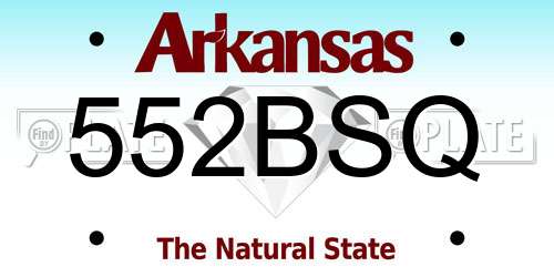 552BSQ Arkansas License Plate