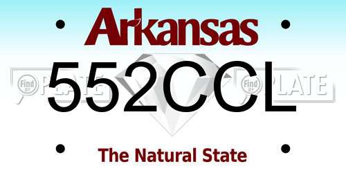 552CCL Arkansas License Plate