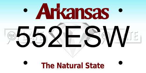 552ESW Arkansas License Plate