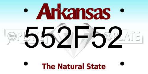 552F52 Arkansas License Plate