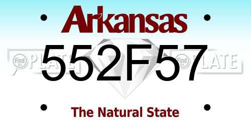 552F57 Arkansas License Plate