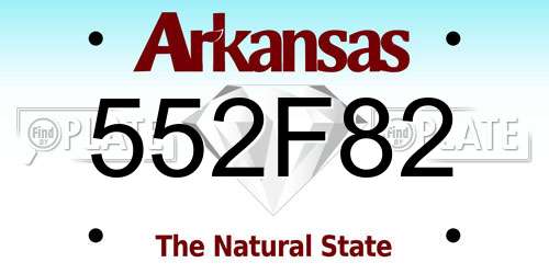 552F82 Arkansas License Plate