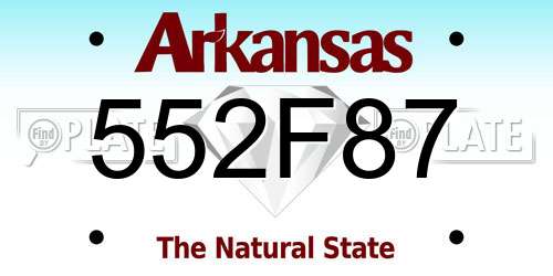 552F87 Arkansas License Plate