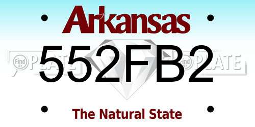 552FB2 Arkansas License Plate