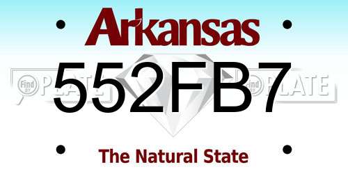 552FB7 Arkansas License Plate