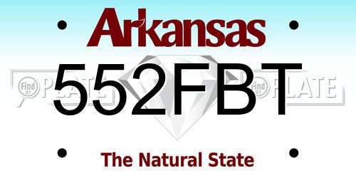 552FBT Arkansas License Plate