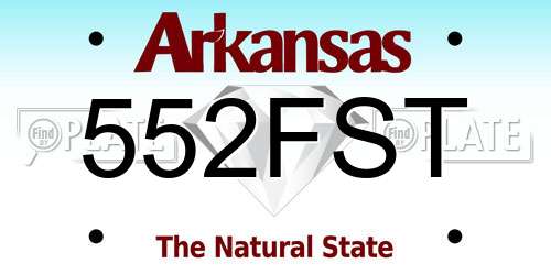 552FST Arkansas License Plate