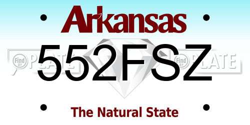 552FSZ Arkansas License Plate