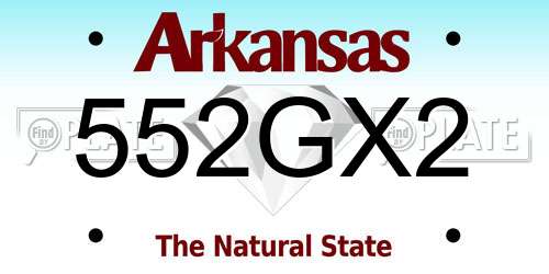 552GX2 Arkansas License Plate