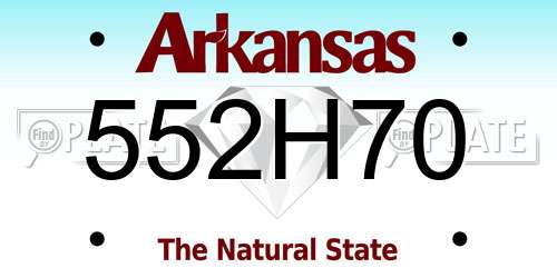 552H70 Arkansas License Plate