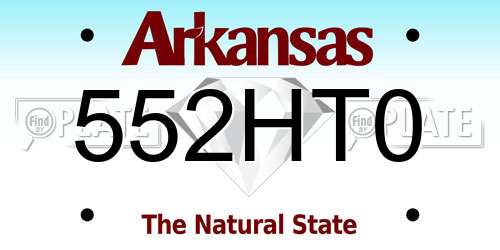 552HT0 Arkansas License Plate