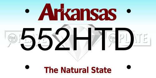 552HTD Arkansas License Plate