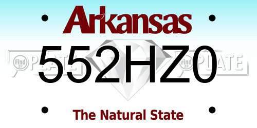 552HZ0 Arkansas License Plate