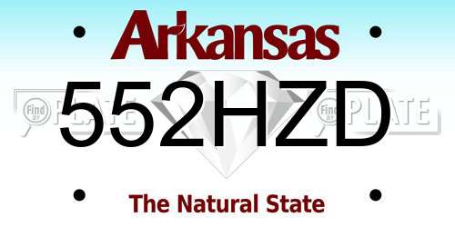 552HZD Arkansas License Plate