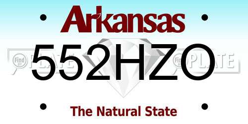 552HZO Arkansas License Plate