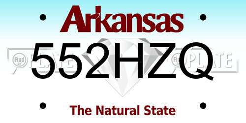 552HZQ Arkansas License Plate