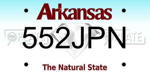 552JPN Arkansas License Plate