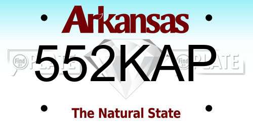 552KAP Arkansas License Plate