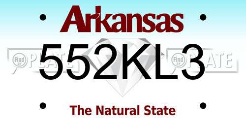 552KL3 Arkansas License Plate