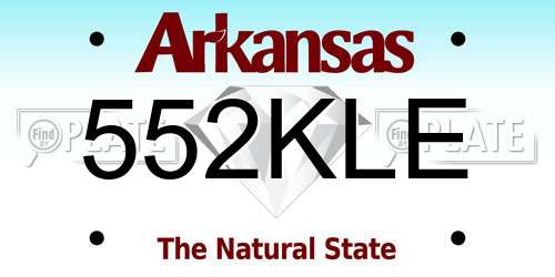 552KLE Arkansas License Plate
