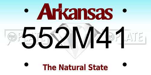 552M41 Arkansas License Plate