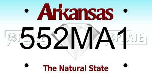 552MA1 Arkansas License Plate