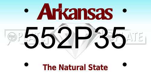 552P35 Arkansas License Plate