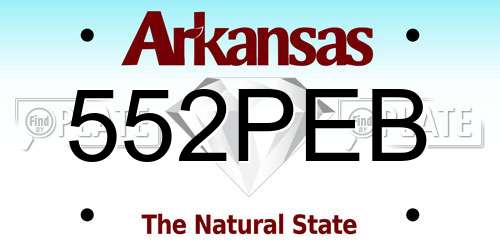 552PEB Arkansas License Plate