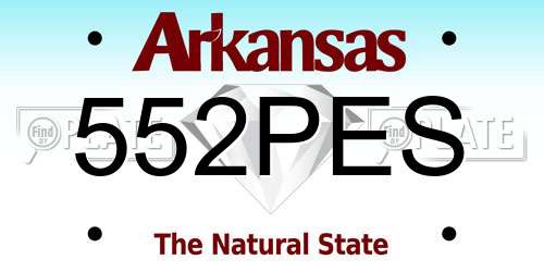 552PES Arkansas License Plate