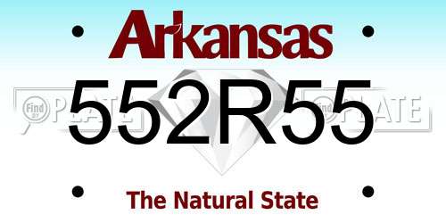 552R55 Arkansas License Plate