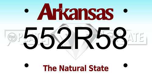 552R58 Arkansas License Plate