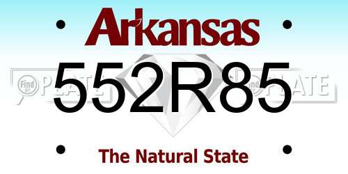 552R85 Arkansas License Plate