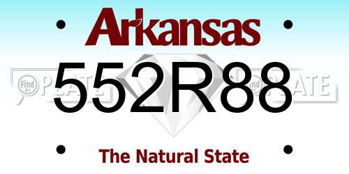 552R88 Arkansas License Plate