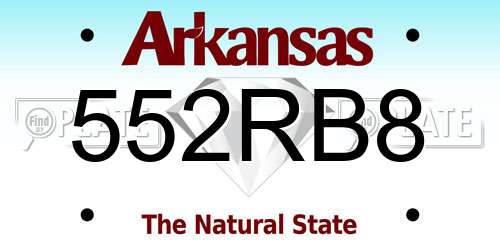 552RB8 Arkansas License Plate
