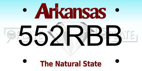 552RBB Arkansas License Plate