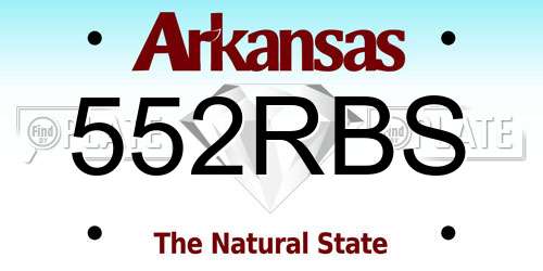 552RBS Arkansas License Plate