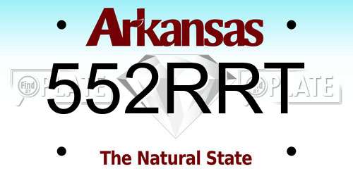 552RRT Arkansas License Plate