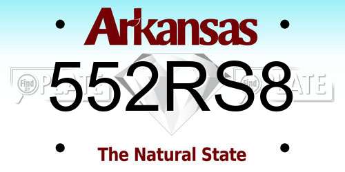 552RS8 Arkansas License Plate