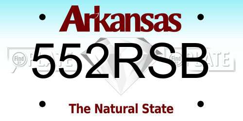 552RSB Arkansas License Plate
