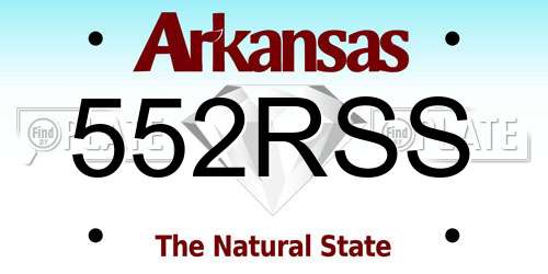 552RSS Arkansas License Plate