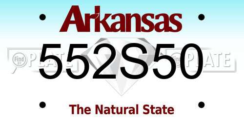 552S50 Arkansas License Plate