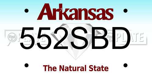 552SBD Arkansas License Plate