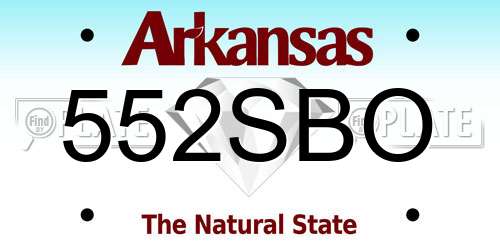 552SBO Arkansas License Plate