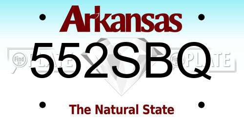 552SBQ Arkansas License Plate