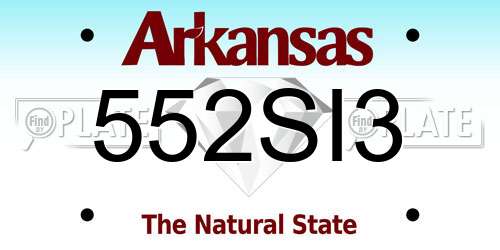552SI3 Arkansas License Plate