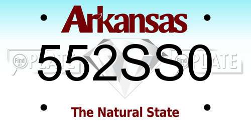552SS0 Arkansas License Plate